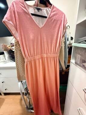 Boston Proper Ombre Beach Terry Cinched Maxi Dress